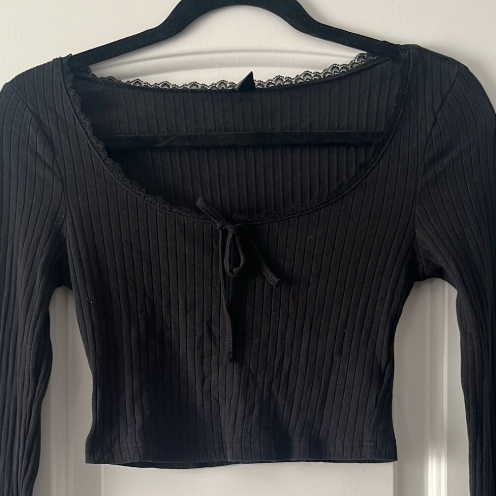 Shein black crop top